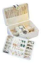 Comprar Joyero Organizador Premium 2 Capas Con Broche Anillos Collar