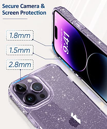 Funda Para iPhone 14 Pro Sparkle Transparente 6.1 Pulgada Pl