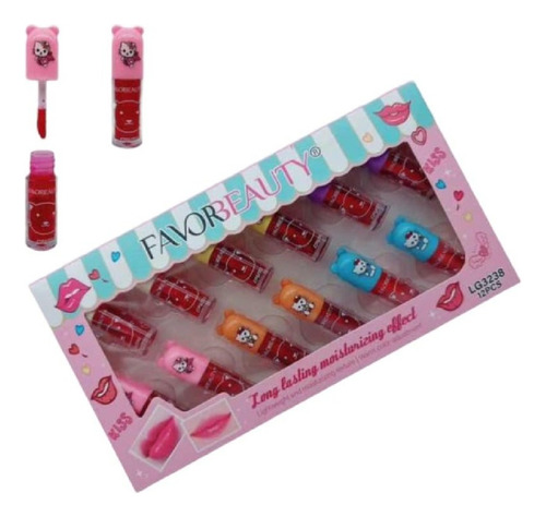 Set De 12 Tintas De Labios Hello Kitty