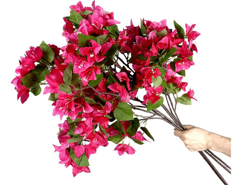 Flores Artificiales De Buganvilla Con Tallos, Ramas Florales