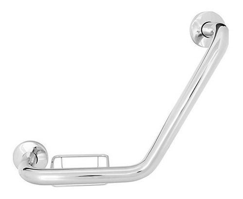 Barra Seguridad Curva Para Baño Con Jabonera 55 Cm Cromado