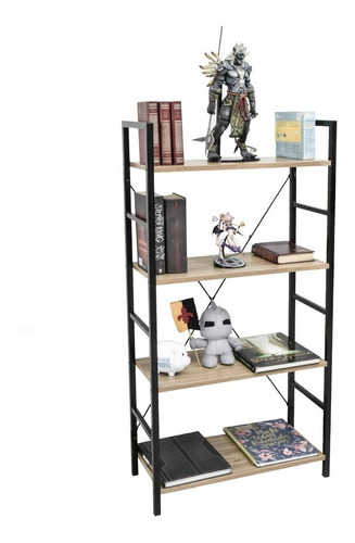 Librero Vertical Top Living Con Estantes Estructura De Metal