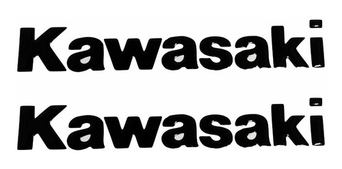 Par Adesivos Compativel Kawasaki Preto Resinado 18x3 Cm Re30