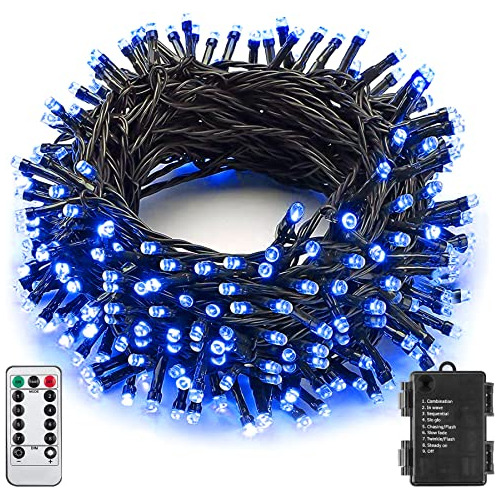 Luces De Halloween De 33 Pies 100 Led Color Azul, Luces...