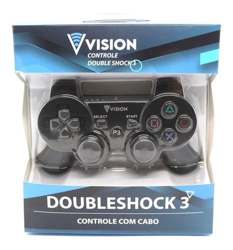 Controle Para Ps3 Com Cabo Vision - Yt2013 Cor Preto