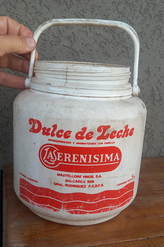 Antiguo Frasco Plastico Dulce De Leche La Serenisima 5kg.