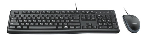 Kit De Teclado Y Mouse Logitech Mk120 Español De Color Negro