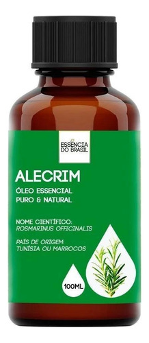  Óleo Essencial Alecrim 100ml - Puro E Natural
