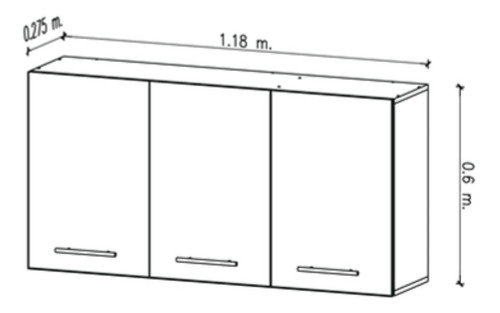 Imagen 2 de 9 de Mueble Alacena Amube Trento 5297 120x60cm Blanca Melamina
