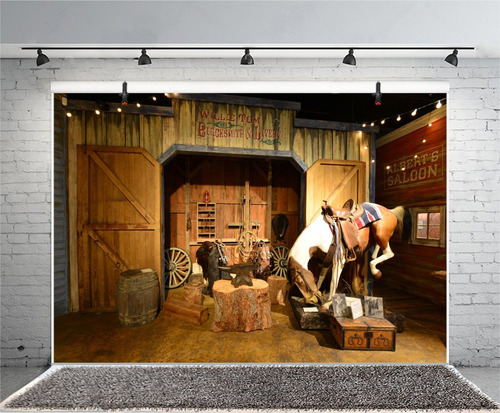 Lfeey 10x8ft Old Wild West Stable Backdrop Texas Western Cow