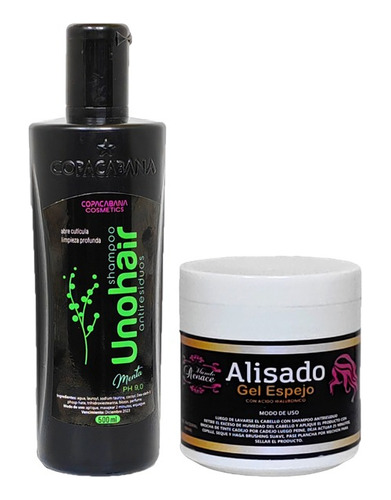 Kit Shampoo Antiresiduo + Alisado Gel Espejo