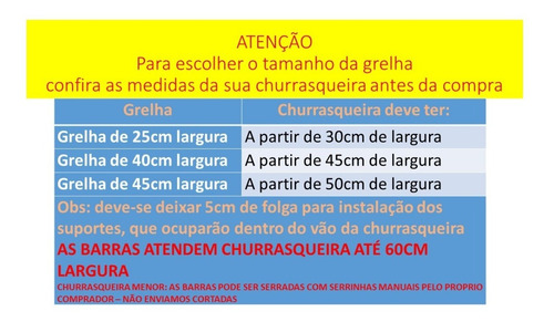 Suporte Churrasqueira Pequena Até 60cm + Grelha Moeda 50cm