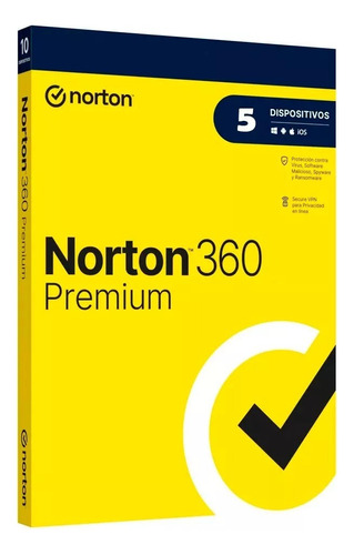 Antivirus Norton 360 Premium - 5 Dispositivos 2 Años