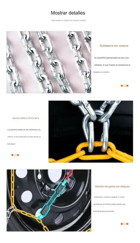 Cadenas Nieve Barro Antideslizante 12mm Auto Par - Cadenas