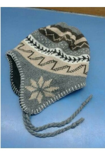 Gorro Lana Coya Marrón, Beige Y Gris