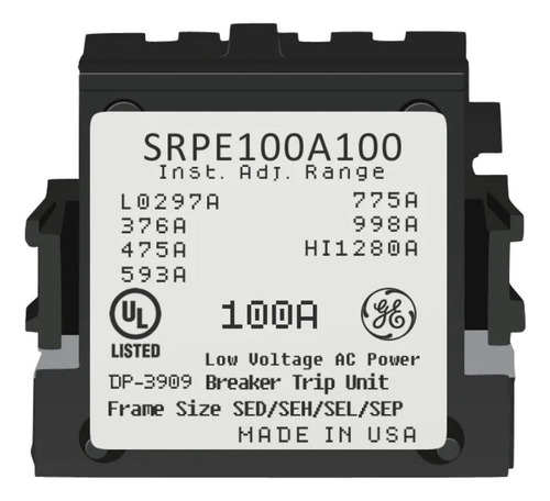 Srpe100a100 Rating Plug De 100 A 100amps