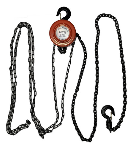 Talha Manual 2 Toneladas 2000kg Com Corrente 6 Metros