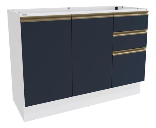 Balcão De Pia Celeste Kappesberg 100% Mdf Azul 120cm