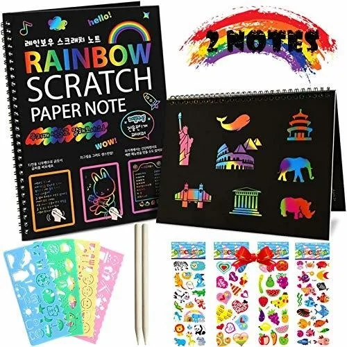 Manualidad Con Papel - Rainbow Scratch Paper Art Kit Para Ni