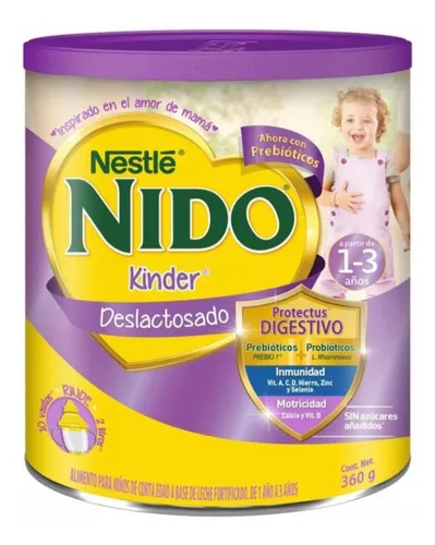 comprar Nido Kinder Deslactosado 12 Meses A 3 Años 360 G (2 Latas