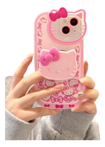 Funda Para iPhone Con Kitty En Sujetador + Cristal Templado