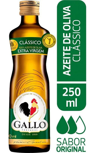 Azeite Extra Virgem Clássico Português Gallo Vidro 250ml