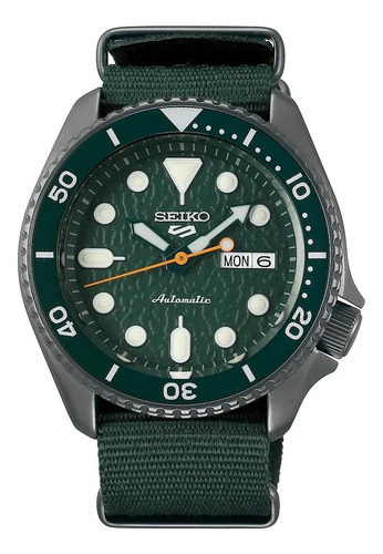 Reloj Automatico Seiko 5 Nato Srpd77 K1 Color de la malla Verde Color del bisel Verde Color del fondo Verde