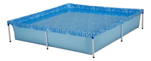 Piscina Infantil Quadrada Estrutural Pvc 1500 Litros Mor Azul Azul