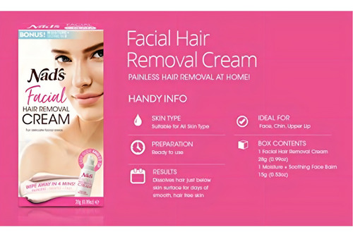 Nad's Crema Depiladora Facial 8g Tipo De Piel Sensible