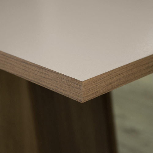 Mesa De Comedor Con Mesa Y 4 Sillas Ruby Madesa Mc Color Marrón/Crema Diseño de la tela de las sillas Liso