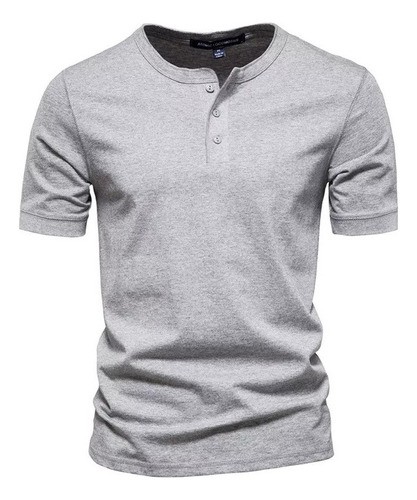 Z Playeras Hombre Camisa Henley De Manga Corta Casual