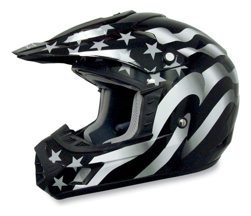 Casco Para Moto Afx Fx-17 Talla S Color Negro Estampado