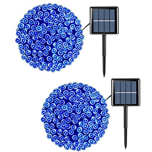 2 Paquetes De Luces Solares De Cadena De Globo Azules, ...