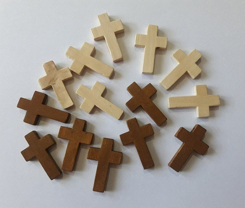 10 Cruces Madera 3,5 Cm X 2 Cm Para Denarios Rosarios Cr3