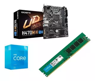 Combo Act Intel I3-10105 + Gigabyte H470m-h + 8gb 2666