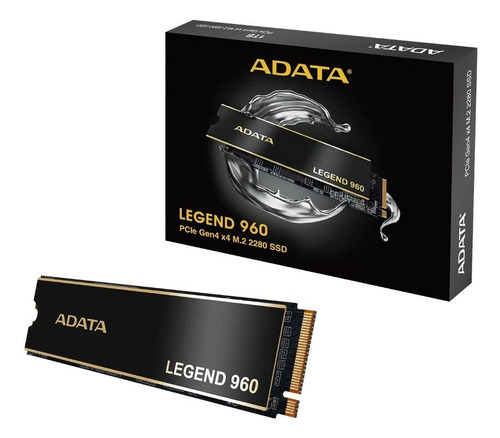 Ssd 1TB Adata Legend 960 M2 2280 Nvme Pci-e 4.0 ALEG-960-1TCS Velocidade De Leitura Até 7400mb/s Gravação Até 6800mb/s Compatível Com Notebook Pc Ps5 Cor Black