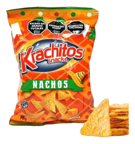 Nachos Krachitos SNACKS SALADOS queso cheddar sin TACC 70 g