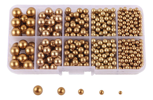 6 Cuentas De Perlas Artificiales Sin Agujero, Aureato Negro