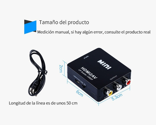 Adaptador De Convertidor De Audio Y Video Tv Hdmi A Rca 1080