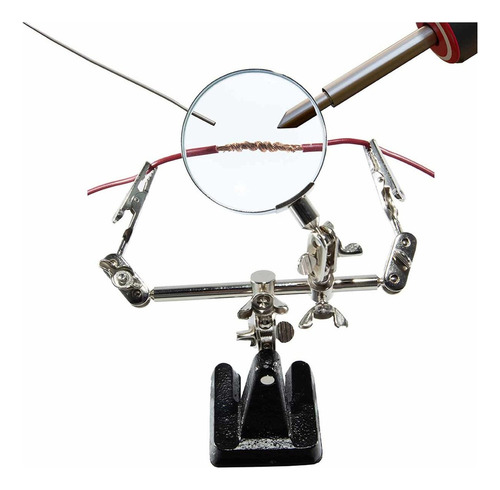 ** Lupa For Soldar Soporte Base Caimanes Pinza 2 Brazos
