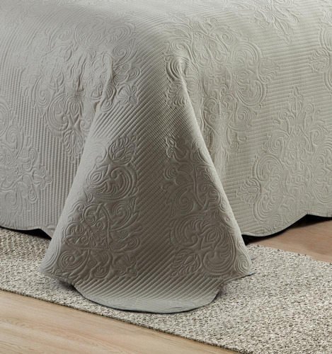 Colcha Matelasse Solteiro Damask Camesa 160x230 Cobre Leito Cor Bege