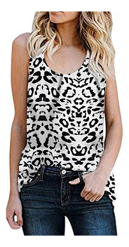 Polera Sin Mangas De Verano Con Estampado De Leopardo/cebr