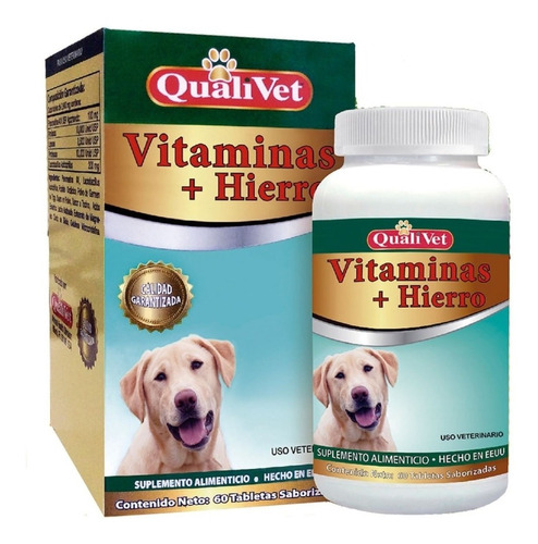 Vitaminas + Hierro Suplemento Perros Hemoglobina 60 Tab