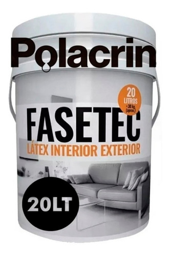 Pintura Polacrin 20lts Lavable Interior Exterior Pared Cubritivo Latex Color Blanco Fasetec Antihongos Acrilico Mate