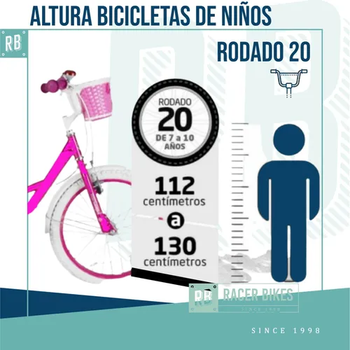 Rodado bicicleta segun altura niños new arrivals
