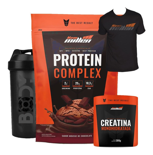 Protein Complex + Creatina + Camiseta + Shaker - New Millen
