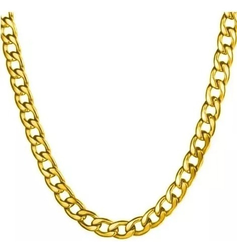 Cadena Oro Estilo Cubana Unisex De Acero Inoxidable/plateado