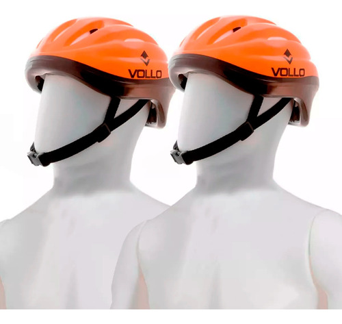 Kit 2 Capacete Infantil Vollo Ciclismo Skate Patins Patinete Cor Laranja Tamanho M