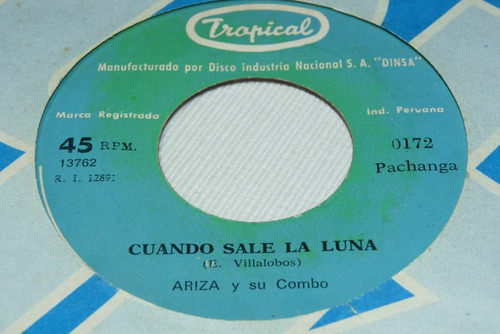 Jch- Ariza Y Su Combo Cuando Sale La Luna Cumbia 45 Rpm