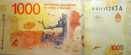 Reposición Billete 1000 . Hornero  Rareza 2, Excelente +